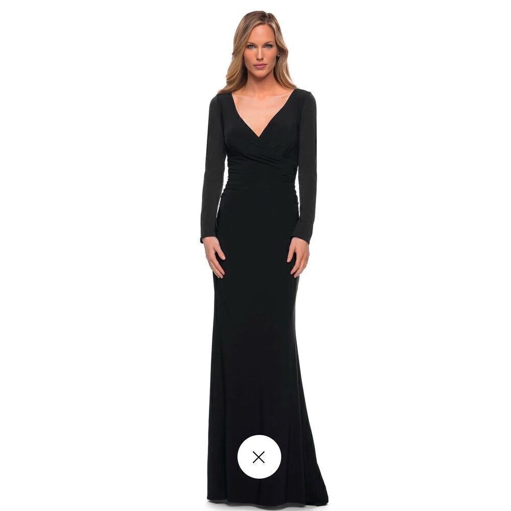 La Femme - 29924 Fitted Sheath Evening Dress in Black NWT Size 4